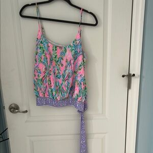 Lilly Pulitzer Pink and Blue Tropical Top